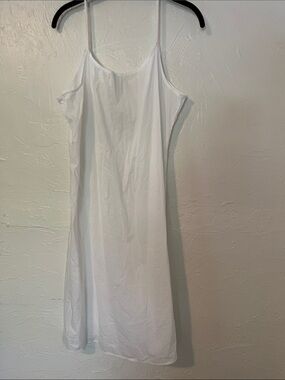 Eileen Fisher White Slip Dress with Spaghetti Straps